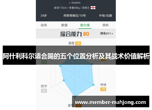 阿什利科尔适合踢的五个位置分析及其战术价值解析