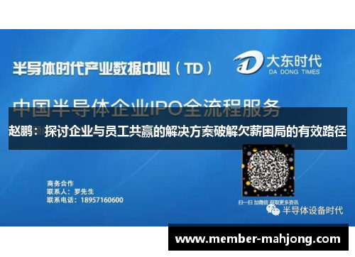 赵鹏:探讨企业与员工共赢的解决方案破解欠薪困局的有效路径 赵鹏:探讨企业与员工共赢的解决方案破解欠薪困局的有效路径